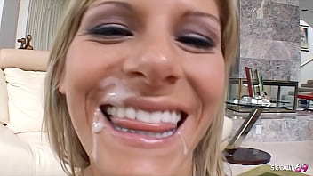 Skinny blonde small tits girl courtney simpson with blue eyes at hard no condom casting fuck by big dick guy