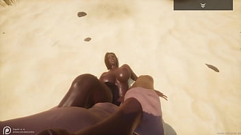 Fat man tries to satisfy hot big tit ass black milf indra