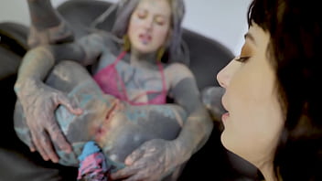 Tight teen fucked in the ass and cums on huge toys