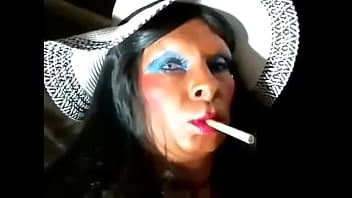 Crossdresser With Slutty Makeup Smoking Fetish thumbnail