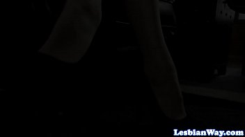 Gushing dyke enjoying threeway with teens