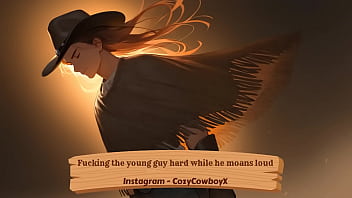 Moan was deep and sexy then he creampies you