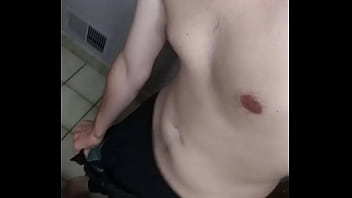 Hot guy gets undressed in the bathroom for snapchat