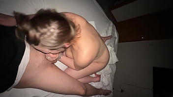 Sexy milf slobbers on dick and balls