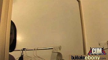 Ebony slut gets an interracial group sex 11