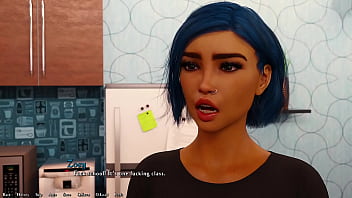 Being a dik #82 hot busty blue hair grunge girl gives me a juicy handjob in her room