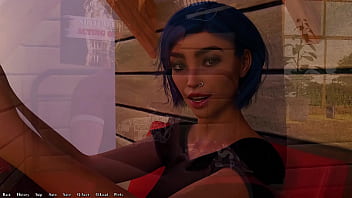 Being a dik #82 hot busty blue hair grunge girl gives me a juicy handjob in her room