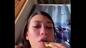 Puke eating practice for filthy latina teen