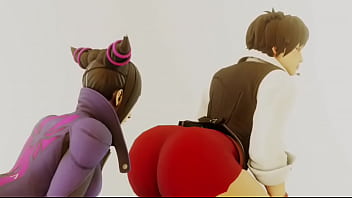 Street fighter sakura x juri booty shaking face twerking