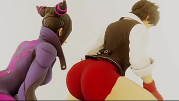 Street fighter sakura x juri booty shaking face twerking