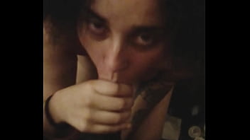 Big titty snow bunny gives soppy blowjob