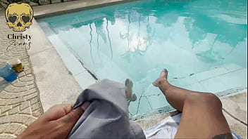 I suck my friend's cock in the pool