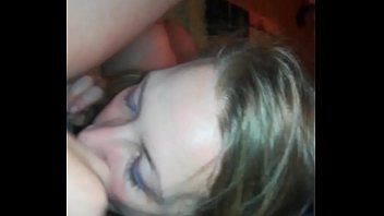 Wife gives blowjob until i cum on her face