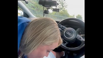 Step mom young make the best blowjob in public car