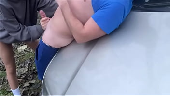 School driving student in public