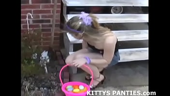 Cute kitty flashing her panties in public