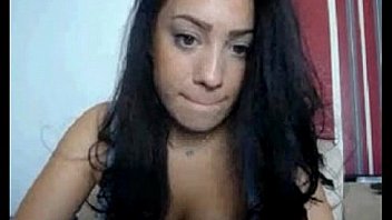 Big tit dark haired babe teases on cam