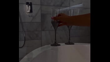 Monika fox foam games in the bathroom with a pink toy