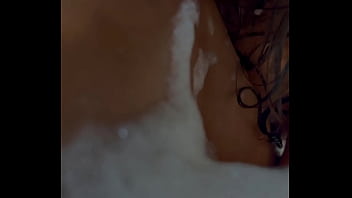 Monika fox foam games in the bathroom with a pink toy