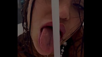 Monika fox foam games in the bathroom with a pink toy