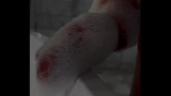 Monika fox foam games in the bathroom with a pink toy