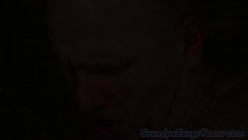 Stunning beauty queening and fucking oldman