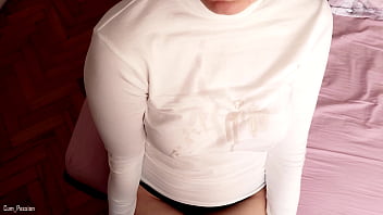 He rubs his cock on my new sweater and cums all over it