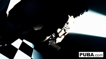 Hot brunette fucks herself