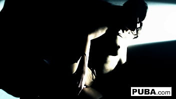 Hot brunette fucks herself