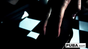 Hot brunette fucks herself