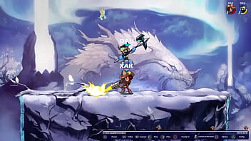 Viking barbudo com rola de martelo acabando com cowboy de laço