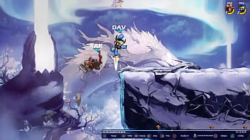 Viking barbudo com rola de martelo acabando com cowboy de laço