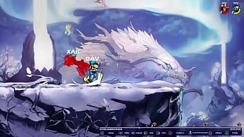 Viking barbudo com rola de martelo acabando com cowboy de laço