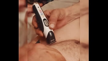 Having fun shaving with fathertime