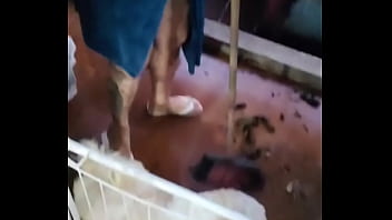 Acordei com a neura da limpeza limpando tudo e quando ele se aproximou de mim me deu um calor