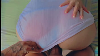 Wearing a white dress going to the meeting without panties