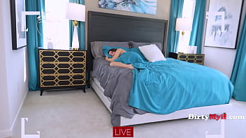 Josh convinces his stepmom to fuck him on a live stream