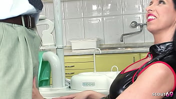 Nymphomaniac black hair girl with nice saggy natural tits seduce doctor to fuck her anal