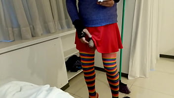 Cleaning lady with perverted boss who wears women's clothes wants to raise his salary big cock brunette latina