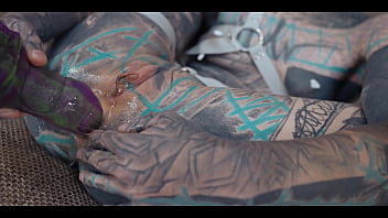 Double anal penetration for heavily tattooed anuskatzz sloppy bj atm and big anal gapes