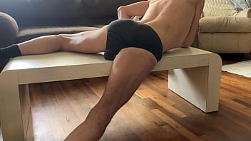 Preview Of Agressive Myofascial Pressure And Release Stretching On Table In Underwear With Percussion Massager thumbnail