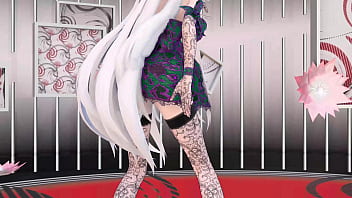 Yowane haku undress dance sexy lingerie hentai stickysticky song mmd 3d purple clothes clip