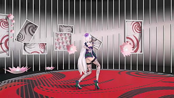 Yowane haku undress dance sexy lingerie hentai stickysticky song mmd 3d purple clothes clip