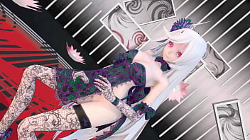 Yowane haku undress dance sexy lingerie hentai stickysticky song mmd 3d purple clothes clip