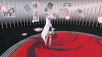 Yowane haku undress dance sexy lingerie hentai stickysticky song mmd 3d purple clothes clip