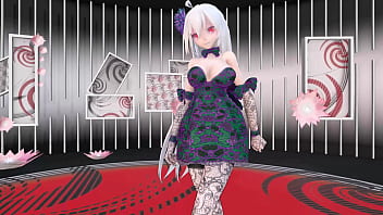 Yowane haku undress dance sexy lingerie hentai stickysticky song mmd 3d purple clothes clip