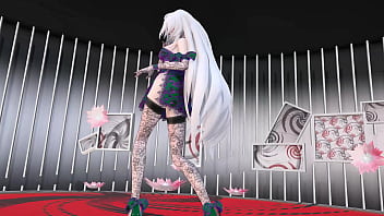 Yowane haku undress dance sexy lingerie hentai stickysticky song mmd 3d purple clothes clip