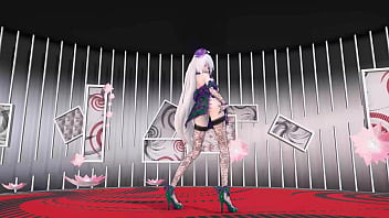 Yowane haku undress dance sexy lingerie hentai stickysticky song mmd 3d purple clothes clip