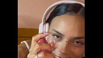 Incredible jerk off of my dick from a latin nymph