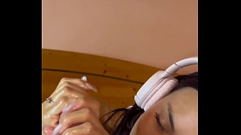 Incredible jerk off of my dick from a latin nymph